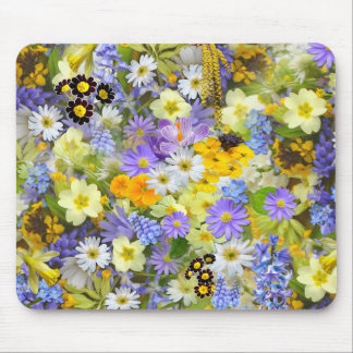 Tapis De Souris Beau lit de fleurs coloré