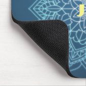Tapis De Souris Beau Mandala bleu avec Monogramme (Coin)