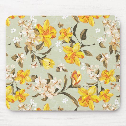 Tapis De Souris Beau motif floral lumineux élégant (Devant)