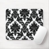 Tapis De Souris Beau motif noir et blanc de damassé (Avec souris)
