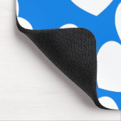 Tapis De Souris Beau Mousepad Bleu Avec Grand Coeur Blanc (Coin)