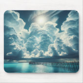 Tapis De Souris Beau Océan, Dock et nuages fluides (Devant)