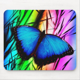 Tapis De Souris Beau papillon bleu Morpho