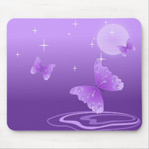TAPIS DE SOURIS BEAU PAPILLON POURPRE