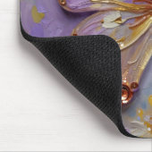 Tapis De Souris Beau Papillon Violet et Fleurs (Coin)