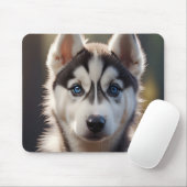 Tapis De Souris Beau petit husky (Avec souris)