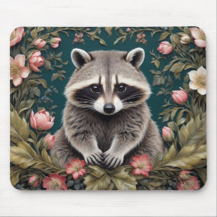 Tapis De Souris Beau Racoon rose floral