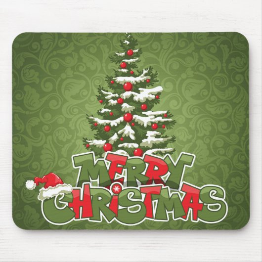 Tapis De Souris Beau Rouge & Vert Noël Inspiré Mousepad (Devant)