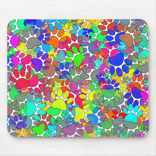 Tapis De Souris Beaucoup D'Empreintes de pattes De Chiens Partout (Devant)