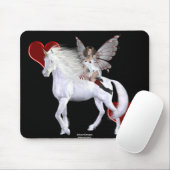 Tapis De Souris Beauté blanche 3 de licorne de coeur d'ange (Avec souris)