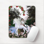 Tapis De Souris Beauté blanche 4 de licorne de coeur d'ange (Avec souris)