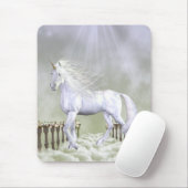 Tapis De Souris Beauté de blanc de licorne (Avec souris)