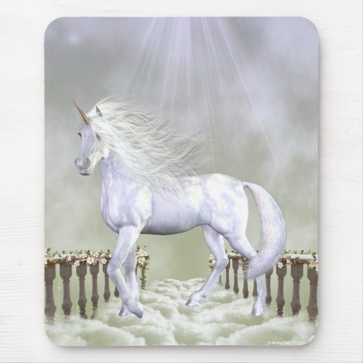 Tapis De Souris Beauté de blanc de licorne (Devant)