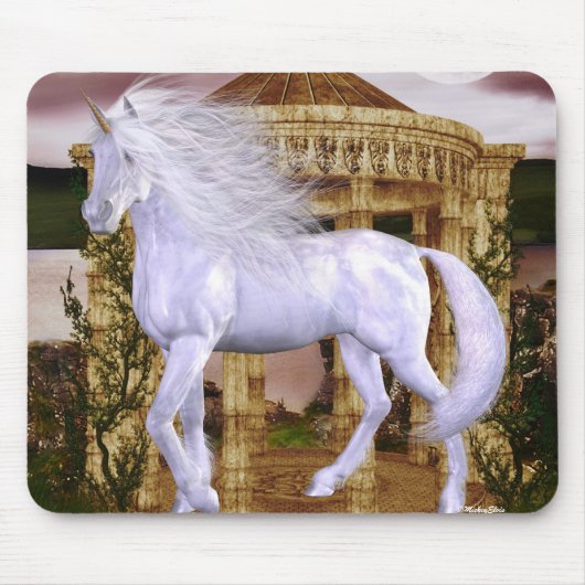 Tapis De Souris Beauté de blanc de licorne (Devant)