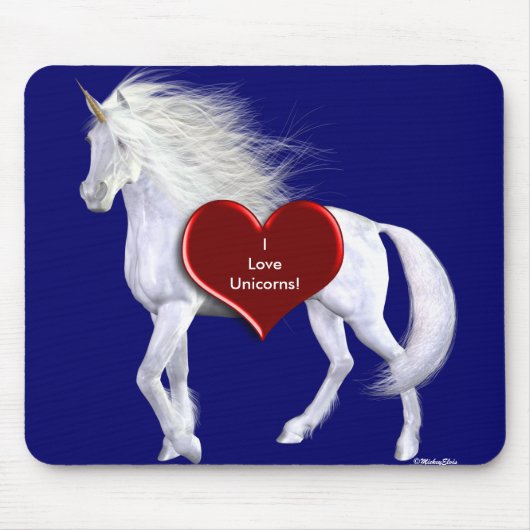 Tapis De Souris Beauté de blanc de licorne (Devant)