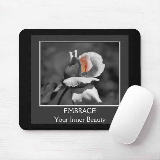 Tapis De Souris Beauté intérieure Rosebud Motivational Mousepad (Avec souris)