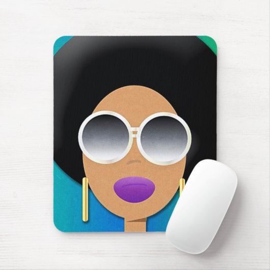 Tapis De Souris Beauté Mousepad d'Afro (Avec souris)