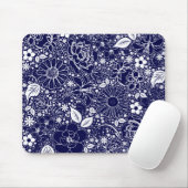Tapis De Souris Beautés botaniques Bleu (Avec souris)