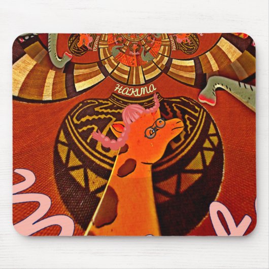 Tapis De Souris Beautiful Amazing Giraffe love safari (Devant)