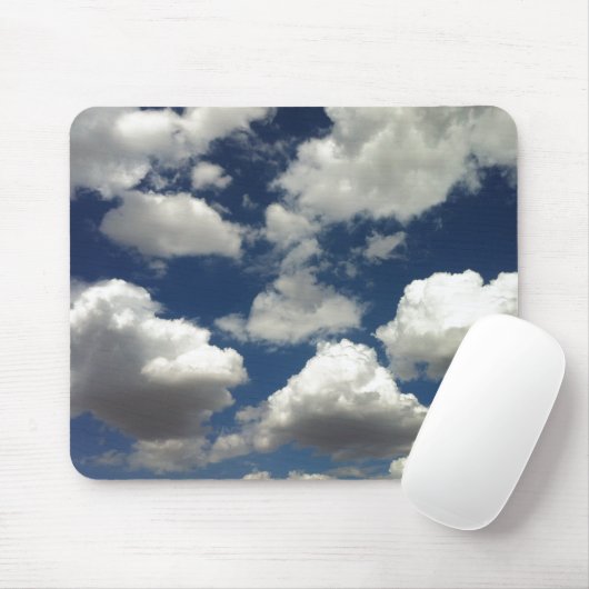 Tapis De Souris Beautiful Blue Sky with Puffy White Clouds (Avec souris)