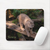 Tapis De Souris Beautiful Bobcat Wildlife Lover Nom personnalisé (Avec souris)
