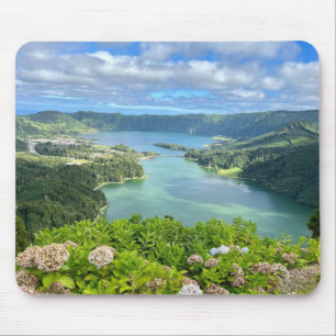 Tapis De Souris Beautiful View of Sete Cidades Caldera, Azores