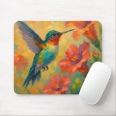 Tapis De Souris Beautiful Watercolor Hummingbird Mousepad (Avec souris)