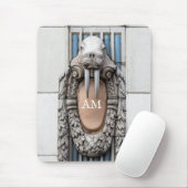 Tapis De Souris Beaux Arts Walrus Sculpture Monogramme personnalis (Avec souris)