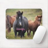 Tapis De Souris Beaux chevaux avec nom (Avec souris)