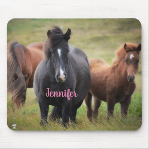 Tapis De Souris Beaux chevaux avec nom