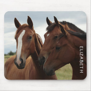 Tapis De Souris Beaux Chevaux Personnalisés