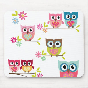 Tapis De Souris Beaux hiboux Mousepad