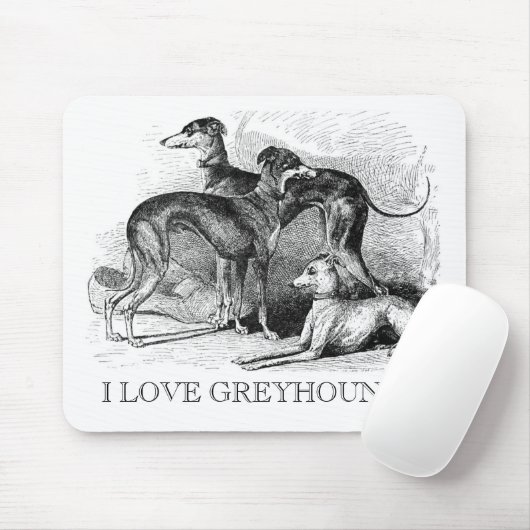 Tapis De Souris Beaux lévriers (Avec souris)