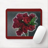 TAPIS DE SOURIS BEAUX ROSES ROUGES (Avec souris)