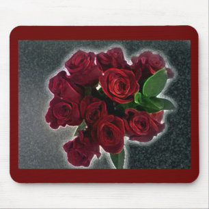 TAPIS DE SOURIS BEAUX ROSES ROUGES