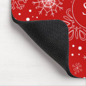 Tapis De Souris Beaux Snowflakes sur Noël Arrière - plan rouge (Coin)