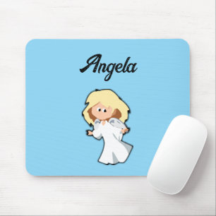 Tapis De Souris Bébé ange blond, dessin animé de Noël pour les fêt