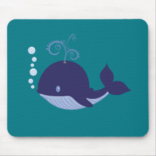 Tapis De Souris Bébé Baleine bleue