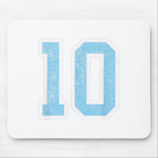 Tapis De Souris Bébé Bleu Blanc Numéro 10 Joueur Jersey Uniforme #