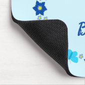Tapis De Souris Bébé bleu Papillons et fleurs personnalisés (Coin)