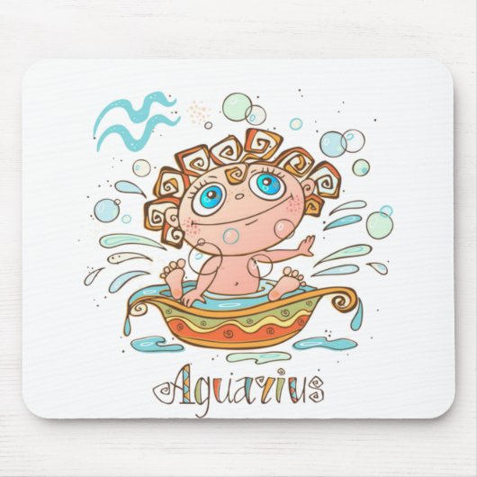 Tapis De Souris Bébé dessin animé Verseau (Devant)