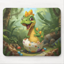 Tapis de souris bébé dino mignon à l'éclosion