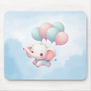 Tapis De Souris bébé éléphant avec ballons