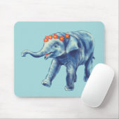 Tapis De Souris Bébé Eléphant mignon Bleu Enfants (Avec souris)