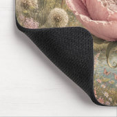 Tapis De Souris Bébé endormi dans une fleur rose  (Coin)