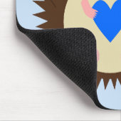 Tapis De Souris Bébé Garçon Cœur Hérisson Bleu (Coin)