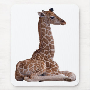 Tapis de souris bébé girafe (blanc)