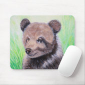 Tapis De Souris Bébé Grizzly Peinture Ours Pad Souris (Avec souris)