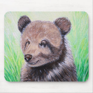 Tapis De Souris Bébé Grizzly Peinture Ours Pad Souris