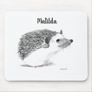 Tapis De Souris Bébé hérisson nom d'aquarelle animal mignon